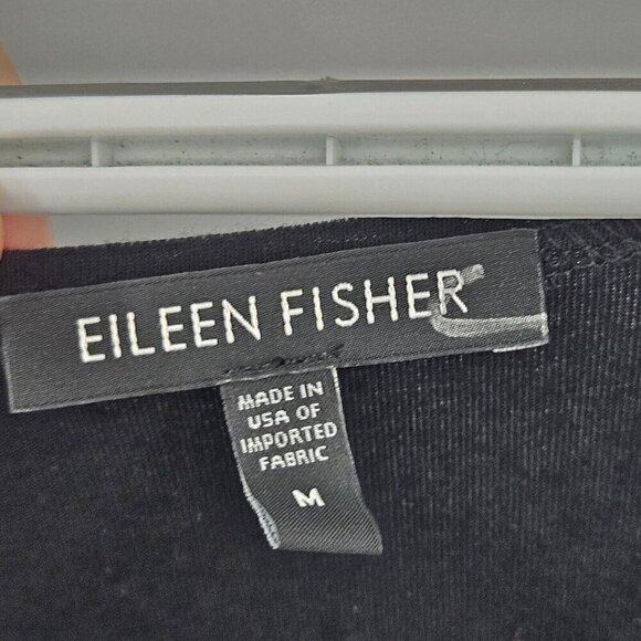 Eileen Fisher Jersey Knit Scoop Neck Tunic Top Black Women’s Size M Minimalist - Picture 5 of 9